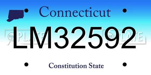 LM32592 Connecticut License Plate