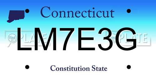LM7E3G Connecticut License Plate