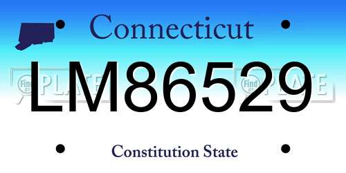 LM86529 Connecticut License Plate
