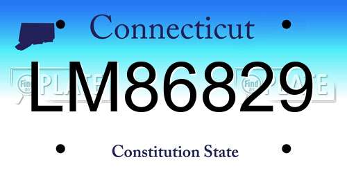 LM86829 Connecticut License Plate