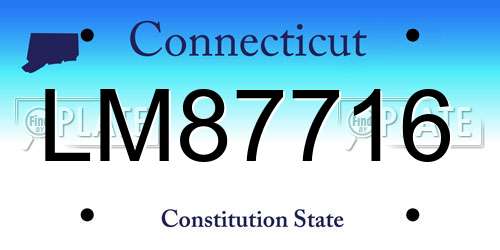 LM87716 Connecticut License Plate