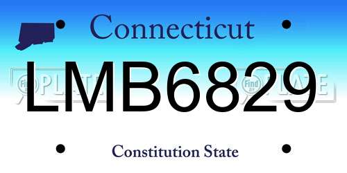 LMB6829 Connecticut License Plate