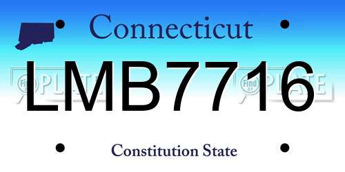 LMB7716 Connecticut License Plate