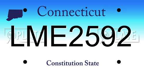 LME2592 Connecticut License Plate