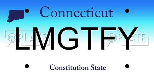LMGTFY Connecticut License Plate