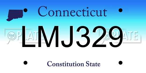 LMJ329 Connecticut License Plate