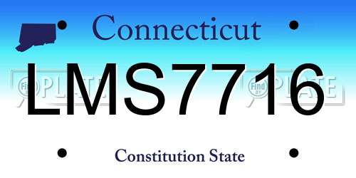 LMS7716 Connecticut License Plate