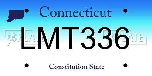 LMT336 Connecticut License Plate
