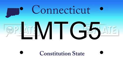 LMTG5 Connecticut License Plate