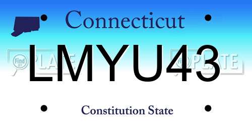 LMYU43 Connecticut License Plate