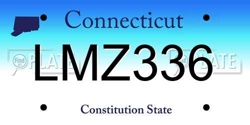 LMZ336 Connecticut License Plate