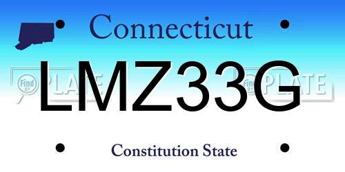 LMZ33G Connecticut License Plate