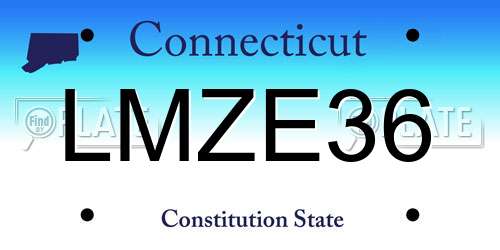 LMZE36 Connecticut License Plate