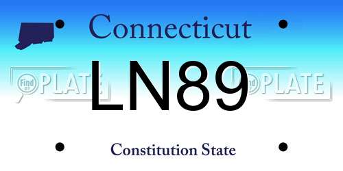 LN89 Connecticut License Plate