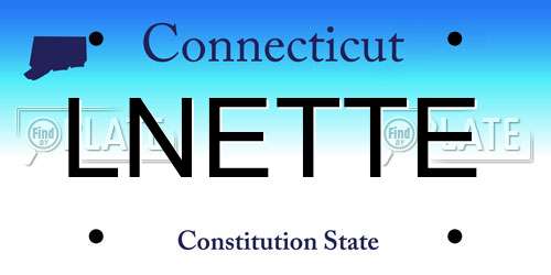 LNETTE Connecticut License Plate