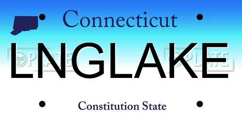LNGLAKE Connecticut License Plate