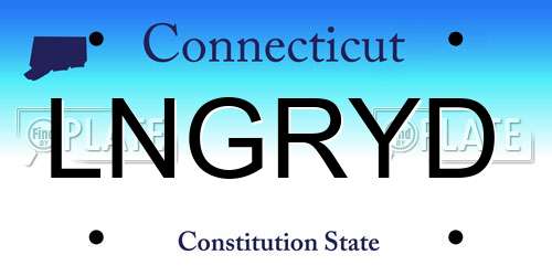 LNGRYD Connecticut License Plate