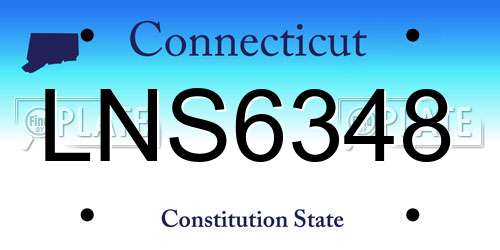 LNS6348 Connecticut License Plate