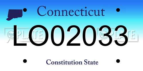 LO02033 Connecticut License Plate