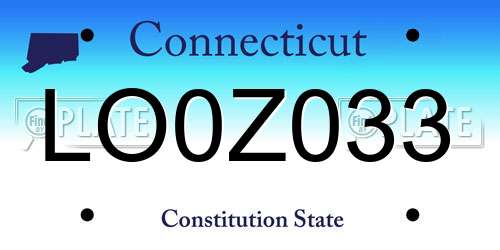 LO0Z033 Connecticut License Plate