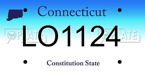 LO1124 Connecticut License Plate