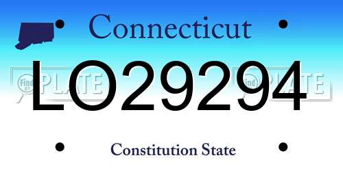 LO29294 Connecticut License Plate