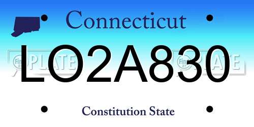 LO2A830 Connecticut License Plate