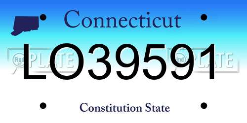 LO39591 Connecticut License Plate