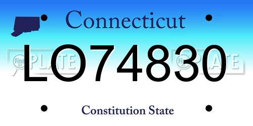LO74830 Connecticut License Plate