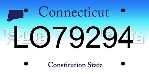 LO79294 Connecticut License Plate