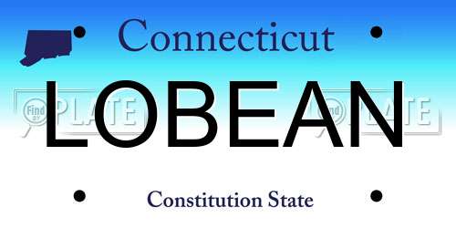 LOBEAN Connecticut License Plate