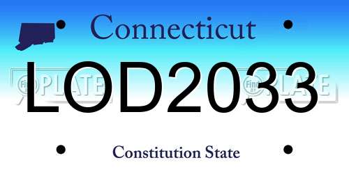 LOD2033 Connecticut License Plate