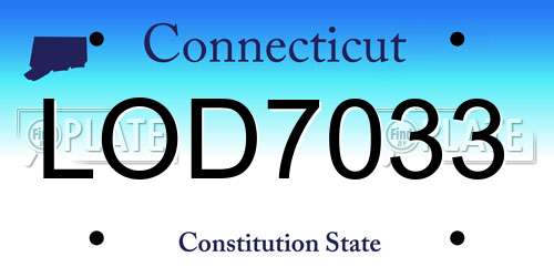 LOD7033 Connecticut License Plate
