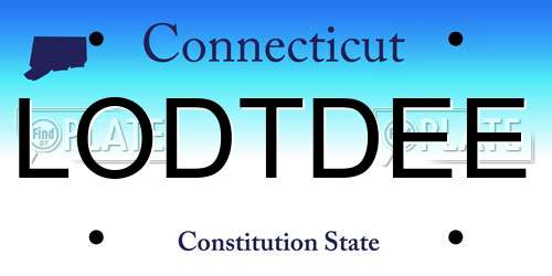 LODTDEE Connecticut License Plate