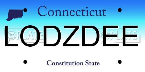 LODZDEE Connecticut License Plate