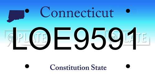 LOE9591 Connecticut License Plate