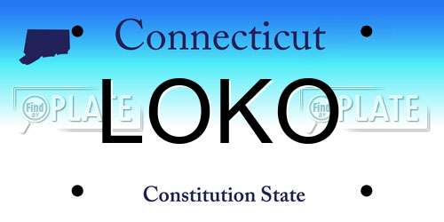 LOKO Connecticut License Plate