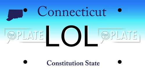 LOL Connecticut License Plate