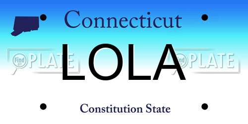 LOLA Connecticut License Plate