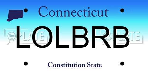 LOLBRB Connecticut License Plate