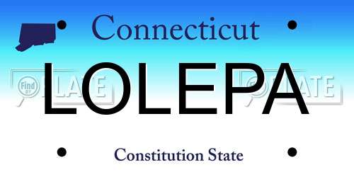 LOLEPA Connecticut License Plate