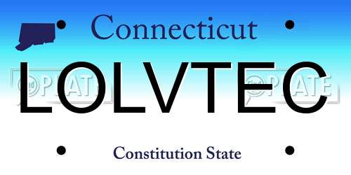 LOLVTEC Connecticut License Plate
