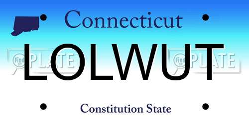 LOLWUT Connecticut License Plate