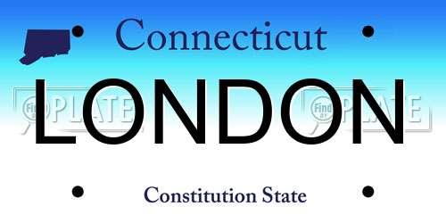 LONDON Connecticut License Plate