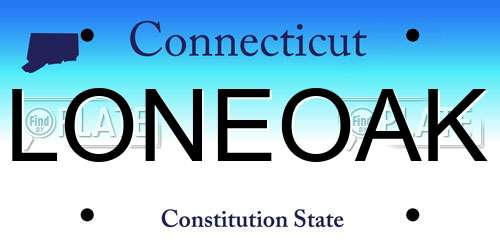 LONEOAK Connecticut License Plate