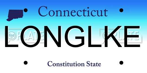 LONGLKE Connecticut License Plate