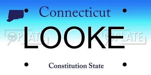 LOOKE Connecticut License Plate