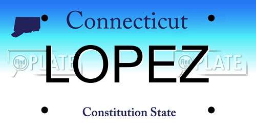 LOPEZ Connecticut License Plate
