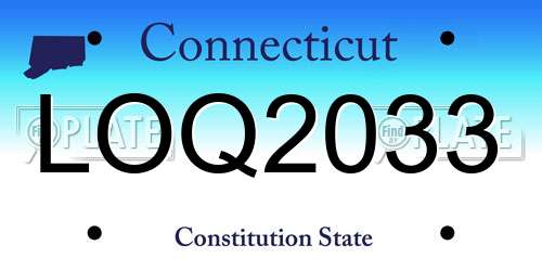 LOQ2033 Connecticut License Plate