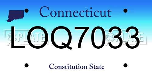 LOQ7033 Connecticut License Plate